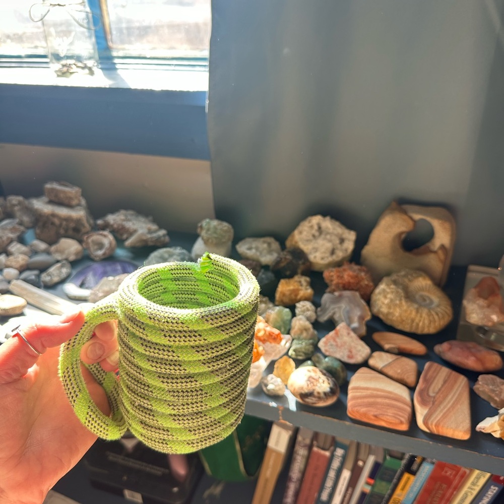 Vintage climbing rope coozie